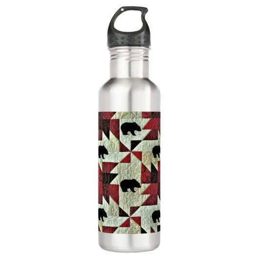 Zwart Beer Quilt Waterfles (Voorkant)