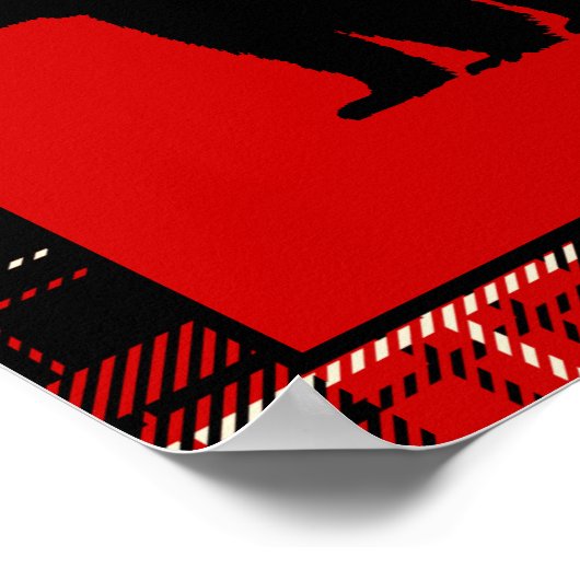 Zwart Beer, rode speldenstang Poster (Hoek)