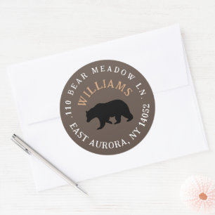 Zwart Beer Ronde Landelijke Retouradreslabel Sticker