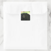 zwart beer ronde sticker (Tas)