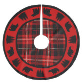 Zwart Beer Rood en Zwarte Cabine Pset Kerstboom Rok (Voorkant)