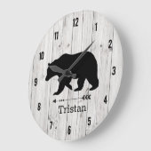 Zwart Beer Rustic Lodge Distress Farmhouse Grote Klok (Hoek)