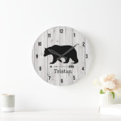 Zwart Beer Rustic Lodge Distress Farmhouse Grote Klok (Huis)