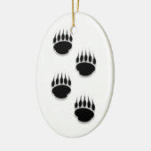 Zwart Beer schilderafdrukken Keramisch Ornament (Links)