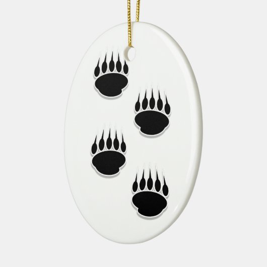 Zwart Beer schilderafdrukken Keramisch Ornament (Links)