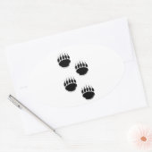 Zwart Beer schilderafdrukken Ovale Sticker (Envelop)
