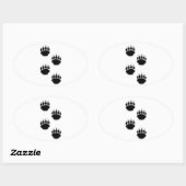 Zwart Beer schilderafdrukken Ovale Sticker (Vel)