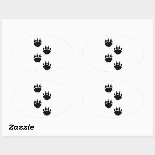 Zwart Beer schilderafdrukken Ovale Sticker (Vel)