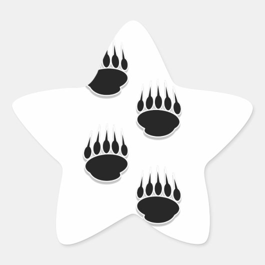 Zwart Beer schilderafdrukken Ster Sticker (Voorkant)