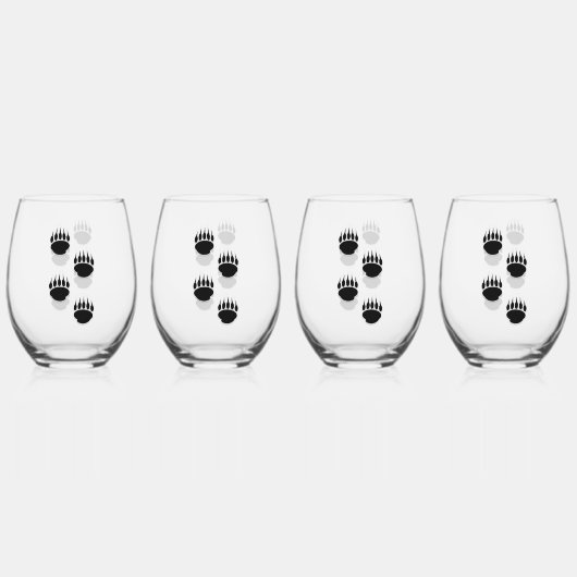 Zwart Beer schilderafdrukken Wijnglas Zonder Voet (Achterkant)