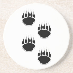 Zwart Beer schilderafdrukken Zandsteen Onderzetter