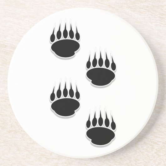 Zwart Beer schilderafdrukken Zandsteen Onderzetter (Voorkant)