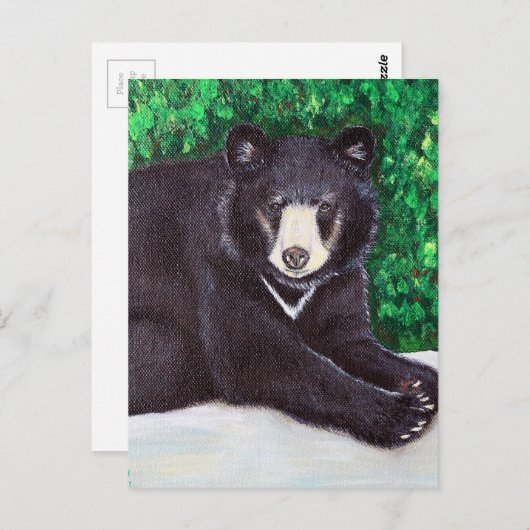 Zwart Beer schilderen Briefkaart (Voorkant / Achterkant)
