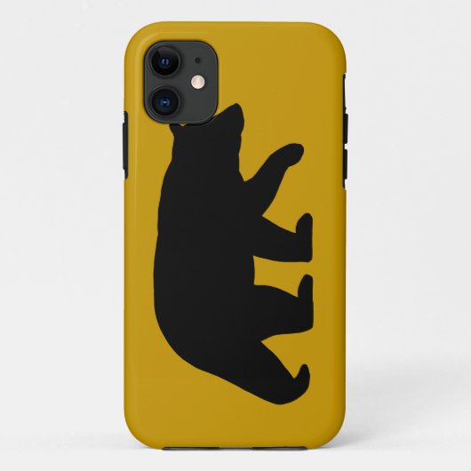 Zwart Beer Silhouet met aangepaste achtergrondkleu Case-Mate iPhone Case (Achterkant)