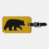 Zwart Beer Silhouet met Tekst Bagagelabel (Voorkant horizontaal)