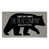 Zwart Beer Silhouette Country Wildlife Campground Visitekaartje Magneet (Voorkant)