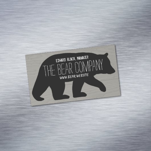 Zwart Beer Silhouette Country Wildlife Campground Visitekaartje Magneet (Voorbeeld)