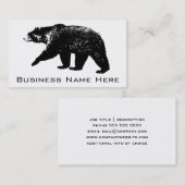 Zwart Beer Silhouette, digitale grafische kaart Visitekaartje (Voorkant / Achterkant)