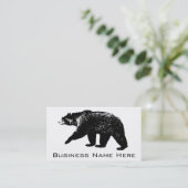 Zwart Beer Silhouette, digitale grafische kaart Visitekaartje (Staand voorkant)