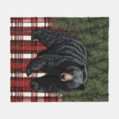 Zwart Beer Silhouette Fleece Deken (Voorkant (Horizontaal))