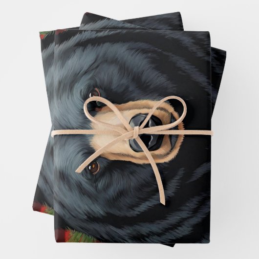 Zwart Beer Silhouette Inpakpapier Vel (In situ)