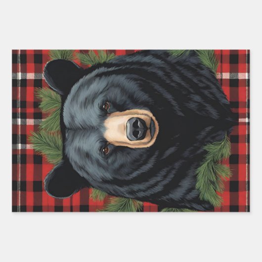 Zwart Beer Silhouette Inpakpapier Vel (Voorkant)