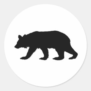 Zwart Beer Silhouette Ronde Sticker