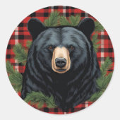 Zwart Beer Silhouette Sticker (Voorkant)