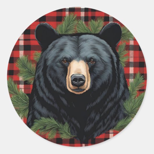 Zwart Beer Silhouette Sticker (Voorkant)