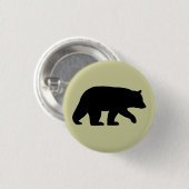 Zwart Beer Silhouette | Wilde dieren Ronde Button 3,2 Cm (Voorkant /achterkant)