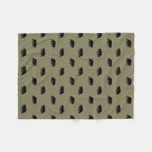 Zwart Beer Silhouettes Pattern Wild Animal Land Fleece Deken (Voorkant (Horizontaal))