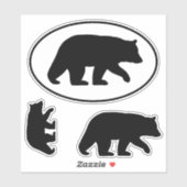 Zwart Beer Silhouettes Wildlife Vinyl Sticker Set (Vel)