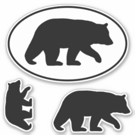 Zwart Beer Silhouettes Wildlife Vinyl Sticker Set