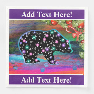 Zwart Beer Spirit Northern Lights Kleuren Kerst Servet