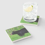 Zwart Beer Stenen Onderzetter (Zijkant)