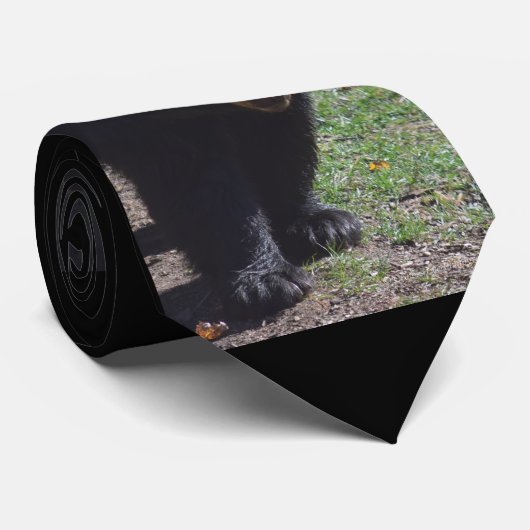 Zwart Beer Stropdas (Opgerold)