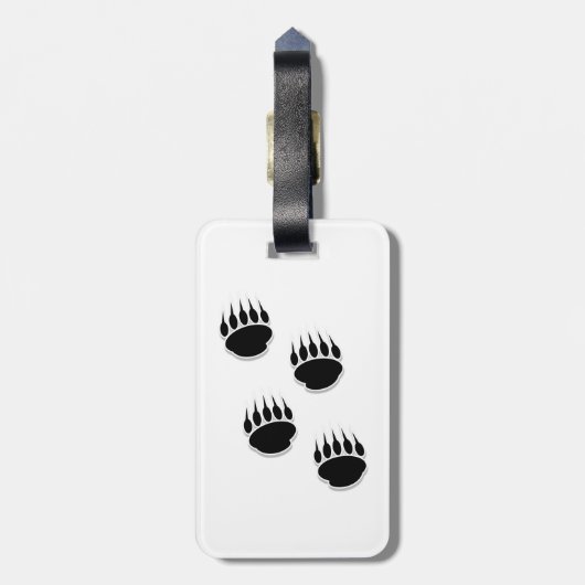 Zwart Beer Verf Afdrukken Aangepaste naam Bagagelabel (Achterkant verticaal)