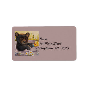 Zwart Beer Wastub Bath Duck Waterverf Art Etiket