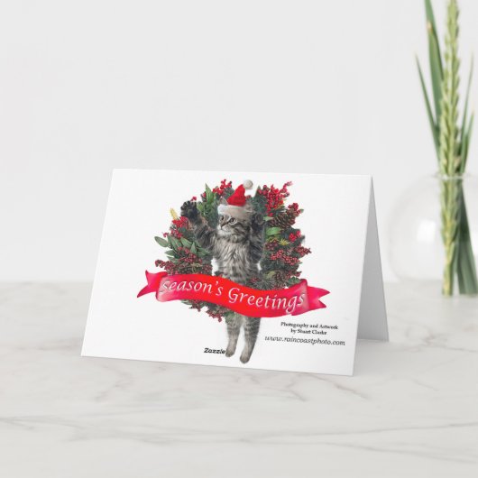 Zwart Beer welp kerst Feestdagen Kaart (Achterkant)