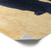 Zwart Beer Wildlife Art Poster w Faux-Parchment BG (Hoek)