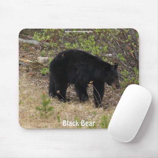 Zwart Beer Wildlife Supporter Mousepad Muismat (Met muis)