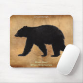 Zwart Beer Wildlife Supporter Mousepad Muismat (Met muis)