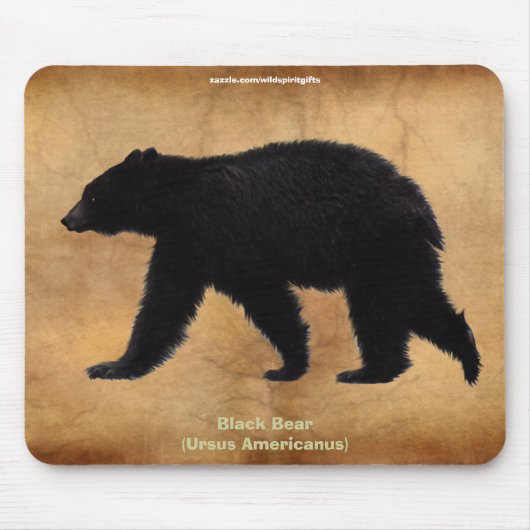 Zwart Beer Wildlife Supporter Mousepad Muismat (Voorkant)