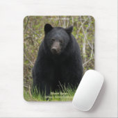 Zwart Beer Wildlife Supporter Mousepad Muismat (Met muis)