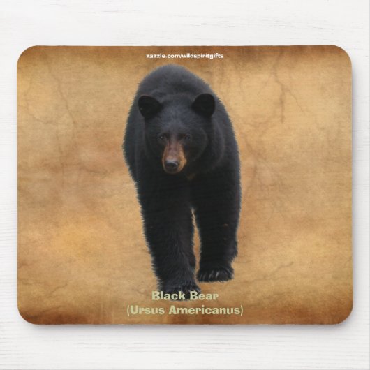 Zwart Beer Wildlife Supporter Mousepad Muismat (Voorkant)