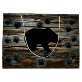 Zwart Beer zwart Beer poogt Rustisch hout Groot Cadeauzakje (Achterkant)