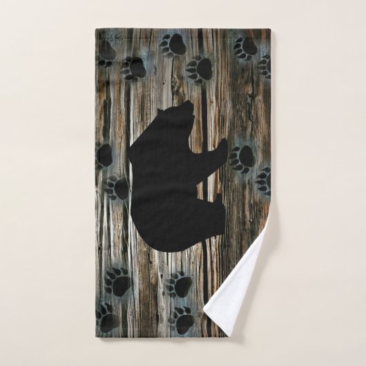 Zwart Beer zwart Beer poogt Rustisch hout Handdoek (Handdoek)
