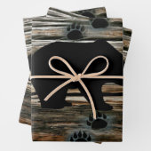 Zwart Beer zwart Beer poogt Rustisch hout Inpakpapier Vel (In situ)