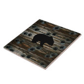 Zwart Beer zwart Beer poogt Rustisch hout Tegeltje (Zijkant)