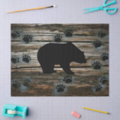 Zwart Beer zwart Beer poogt Rustisch hout Tissuepapier (Craft)